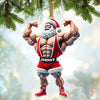 Joycorners Custom Name Gym Work Out Santa Ornament, Gymnastics Christmas Gift 2D Flat LM2111