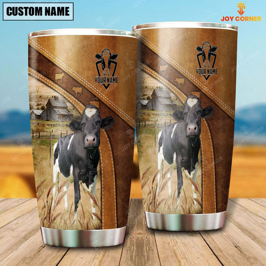 Joycorners Custom Name Holstein Pattern Tumbler
