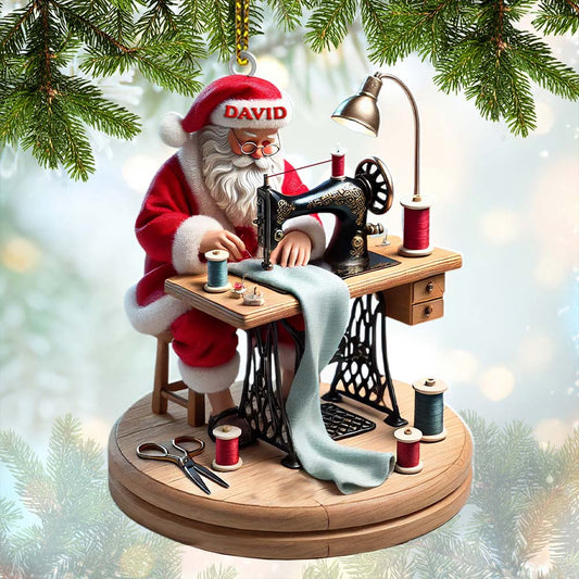 Joycorners Tailor Santa Christmas Ornament, Personalized Ornament 2D Flat LM2211