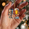 Joycorners Beer And Coffee Couple Christmas Ornament, Personalized Ornament 2D Flat LM2211