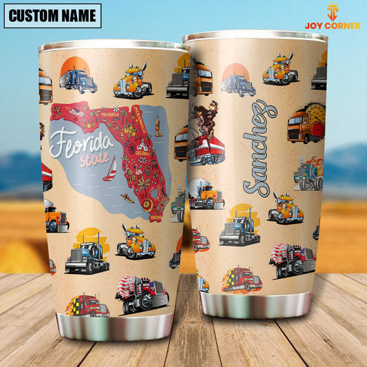 Joy corners Custom Name And State Trucker Tumbler