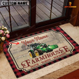 Joycorners Farm Tractor Faith Family Farming Custom Name Doormat