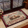 Joycorners Highland Faith Family Farming Custom Name Doormat