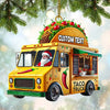 Joycorners Custom Name Santa Taco Truck Ornament, Christmas Gift 2D Flat LM2111