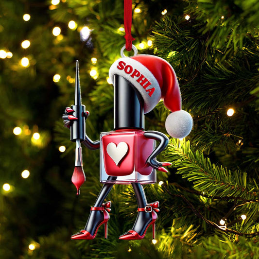 Joycorners Custom Name Nail Salon Ornament, Nail Salon Christmas Decoration 2D Flat LM2211