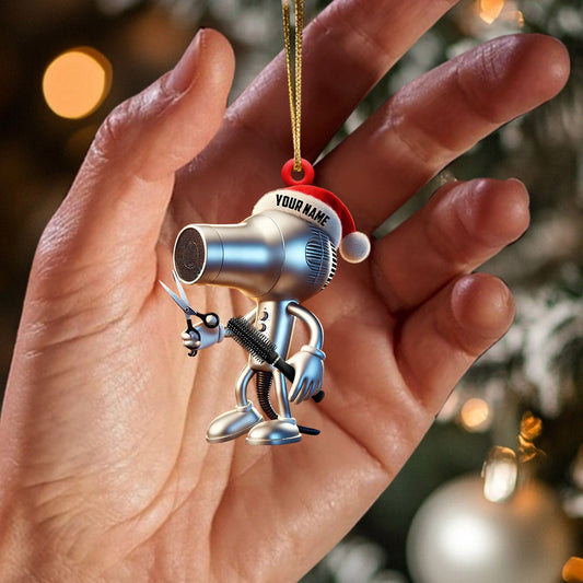 Joycorners Hair Dryer Christmas Ornament, Personalized Ornament 2D Flat LM2211
