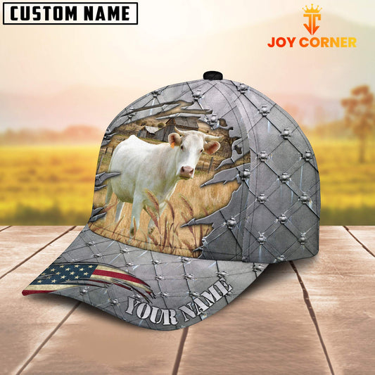 Joycorners Steel Pattern Charolais Customized Name Cap