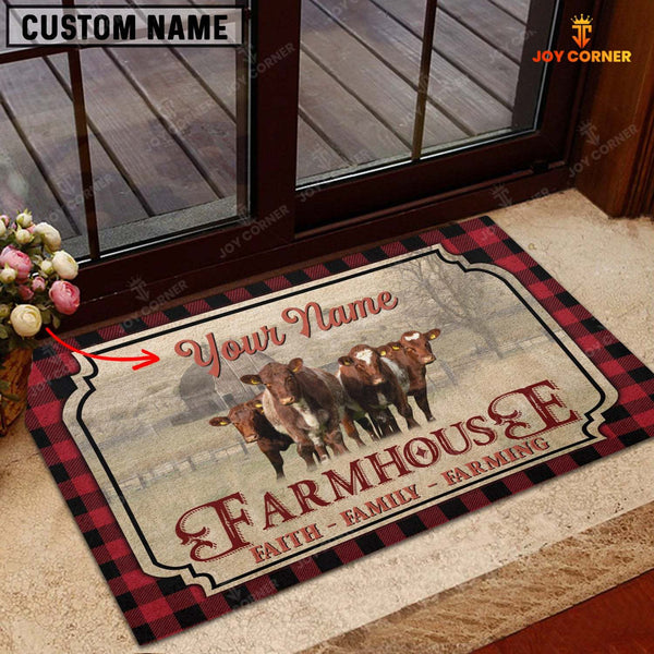 Joycorners Shorthorn Faith Family Farming Custom Name Doormat