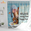 Joy Corners Beefmaster Dirty Boots, Messy Hair, Happy Heart  3D Shower Curtain