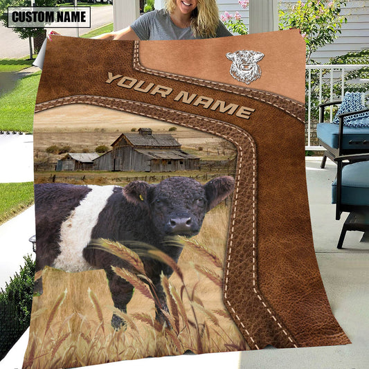 Joycorners Big Custom Name Belted Galloway Blanket