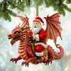 Joycorners Custom Name Santa Dragon Ornament, Christmas Gift for Dragon Lover86 2D Flat LM2111
