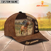 Joy Corners Horse On Farm Brown Leather Pattern Customized 3D Cap