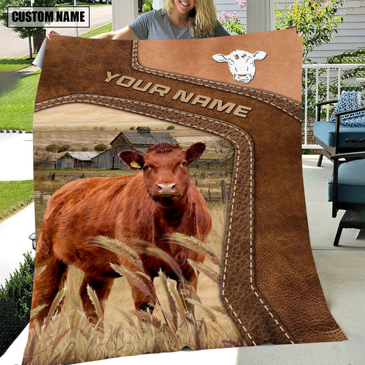 Joycorners Big Custom Name Red Angus Blanket