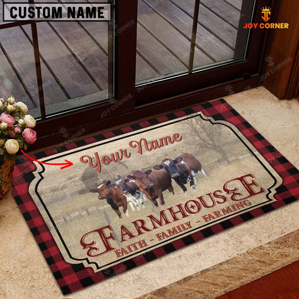 Joycorners Ayrshires Faith Family Farming Custom Name Doormat