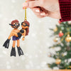 Joycorners Diving Couple Christmas Home Decor, Christmas Ornament, Personalized Ornament 2D Flat LM2111