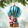 Joycorners Custom Name Santa Hot Air Balloon Ornament, Santa Christmas Gift 2D Flat LM2111