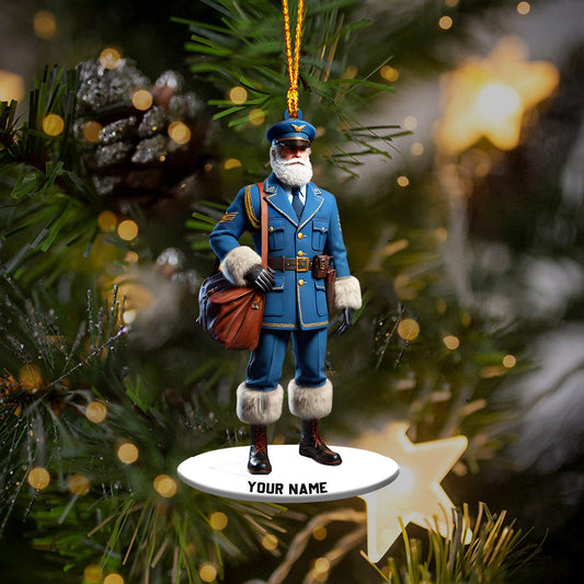 Joycorners Merry Christmas Santa Captain Home Decor Christmas Ornament, Personalized Ornament 2D Flat LM2211