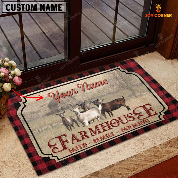 Joycorners Goat Faith Family Farming Custom Name Doormat