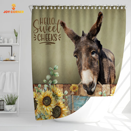 Joycorners Donkey Hello Sweet Cheeks 3D Shower Curtain