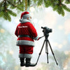 Joycorners Custom Name Santa Photographer Ornament, Santa Christmas Gift 2D Flat LM2111