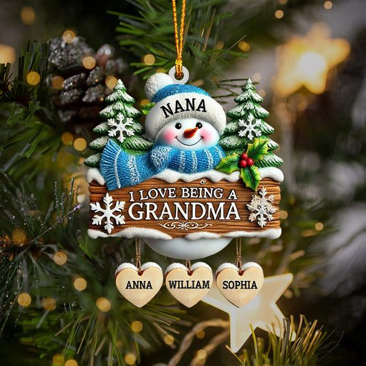 Joycorners I Love Being Grandma Home Decor Christmas Ornament, Personalized Ornament 2D Flat LM2211