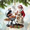 Joycorners Custom Name Santa Grill Ornament, Christmas Gift 2D Flat LM2211