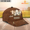 Joycorners Charolais Cattle Zipper Pattern Customized Name Cap