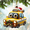 Joycorners Custom Name and Year Christmas Car Ornament, Custom Christmas Gift 2D Flat LM2111