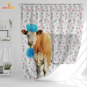 Joycorners Simmental Flower 3D Shower Curtain