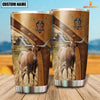 Joycorners Custom Name Texas Longhorn Pattern Tumbler