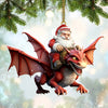 Joycorners Custom Name Santa Dragon Ornament, Christmas Gift for Dragon Lover5 2D Flat LM2111
