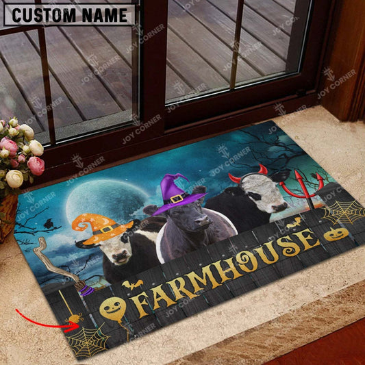 Joycorners Belted Galloway Cute Halloween Custom Name Doormat