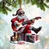 Joycorners Custom Name Santa Guitar Rock Ornament, Santa Christmas Gift 2D Flat LM2111