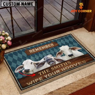 Joycorners Brahman Wipe Your Hooves Custom Name Doormat