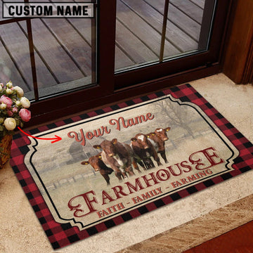Joycorners Shorthorn Faith Family Farming Custom Name Doormat