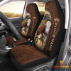 Joycorners Hereford Personalized Name Leather Pattern Car Seat Covers Universal Fit (2Pcs)
