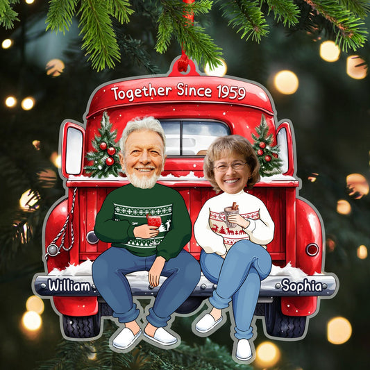 Joycorners Custom Couple Christmas Ornament, Personalized Ornament 2D Flat LM2211