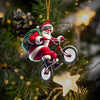 Joycorners Santa Rides A Bike Christmas Ornament, Personalized Ornament 2D Flat LM2211