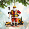 Joycorners Custom Name Builder Santa Ornament, Builder Christmas Gift 2D Flat LM2111
