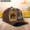 Joycorners Highland Cattle Leather Zip Pattern Customized Name Cap