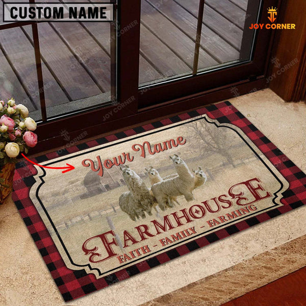 Joycorners Llama Faith Family Farming Custom Name Doormat
