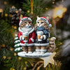Joycorners Couple Cats Home Decor Christmas Ornament, Personalized Ornament 2D Flat LM2211