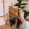 Joycorners Black Angus Pattern Customized Name Handle Cup