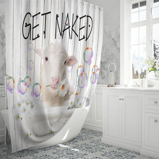Joycorner Sheep Get Naked Daisy Shower Curtain