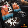 Joycorners Red Angus Pattern Customized Name Dairy Cow Car Seat Cover Set