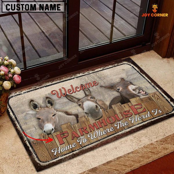 Joycorners Donkey Personalized - Welcome  Doormat