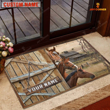 Joycorners Horse Barn Custom Name Doormat