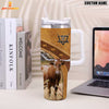 Joycorners Texas Longhorn Pattern Customized Name Handle Cup