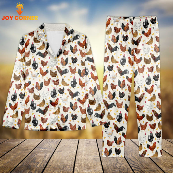 Joy Corner Chicken Lover Style 5 3D Chistmas Pajamas