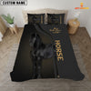 Joycorners Black Horse Never Walk Alone Custom Name Bedding Set